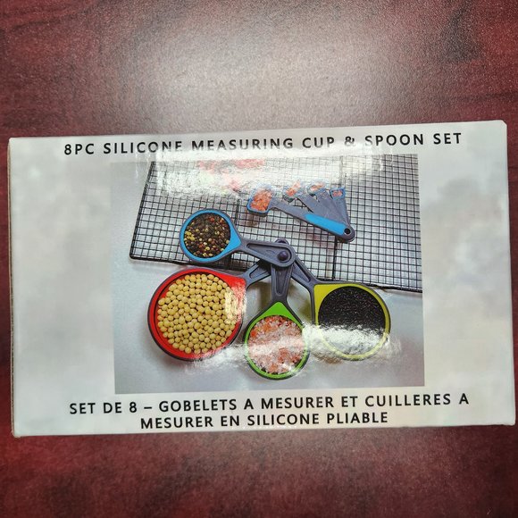 8 piece silicone collapsible measuring cup and spoons set - Multi colour - Picture 3 of 3